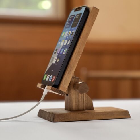 木製角度調整式スマホスタンド